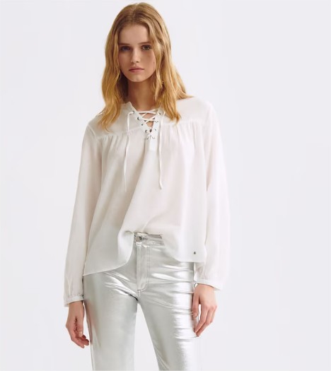 blusa manga larga cuerdas