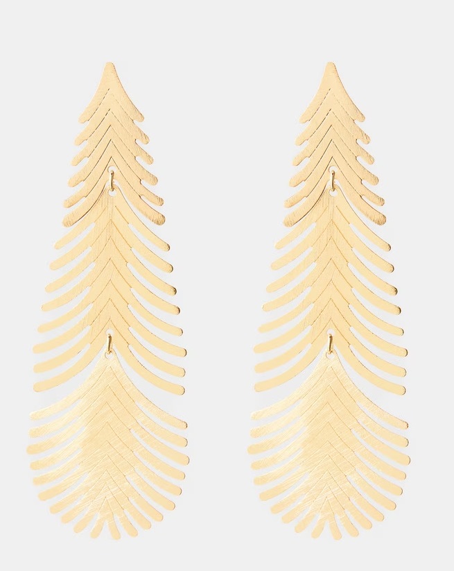 pendientes hojas largos