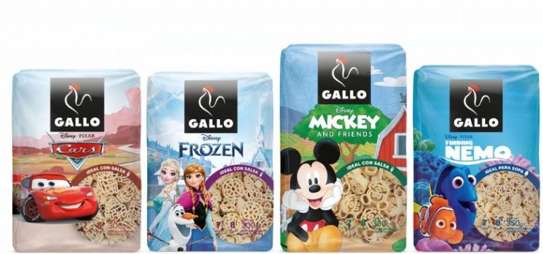Grupo Gallo lanza una nueva línea de pasta infantil con personajes Disney
