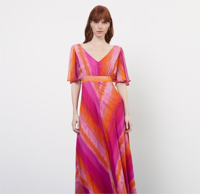 Vestido Largo de Manga Corta