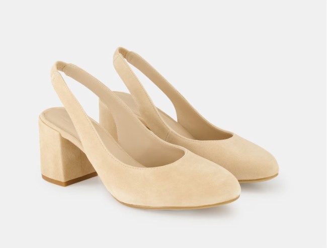 Zapatos de salón Muse de mujer destalonados en piel con puntera redonda y tacón bloque