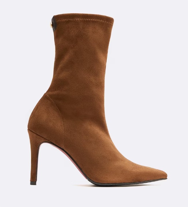Botines de mujer estilo calcetín en camel