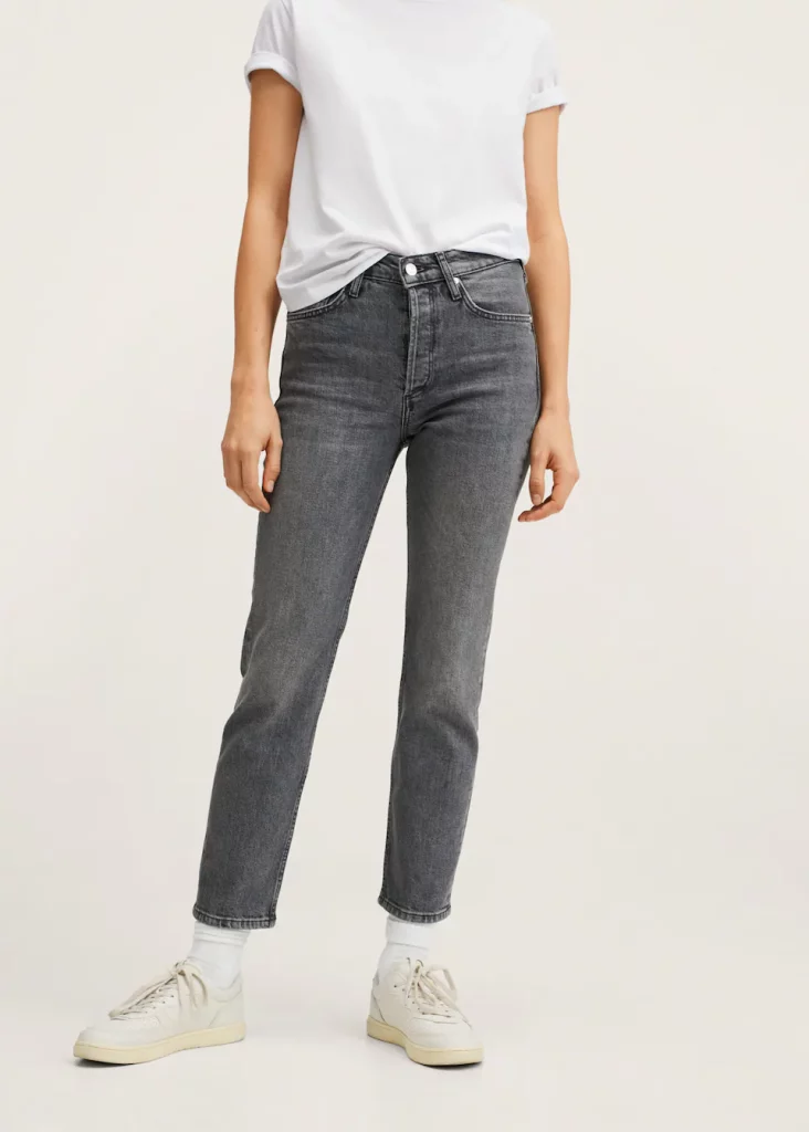 Vaqueros slim tiro medio crop – Mango