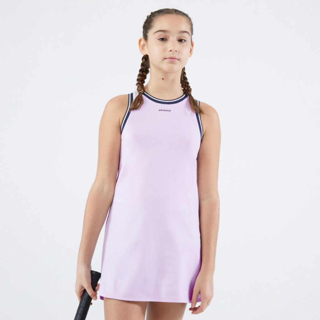 El vestido de mujer al mejor precio que arrasa en Decathlon 16 Vestido de tenis derecha chica azul marino malva – Decahtlon