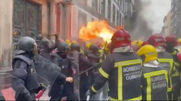 SUP reitera que dos agentes sufrieron lesiones en la protesta de bomberos de Ourense y censura su 