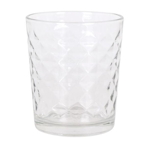 6 vasos de vidrio transparente con diseño en relieve
