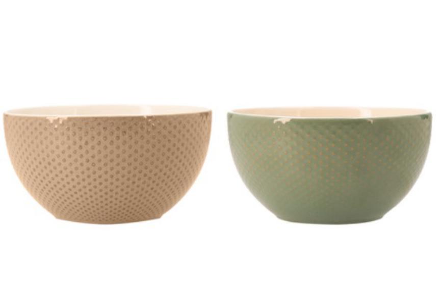 Bol de gres con relieve y efecto barniz de Alcampo