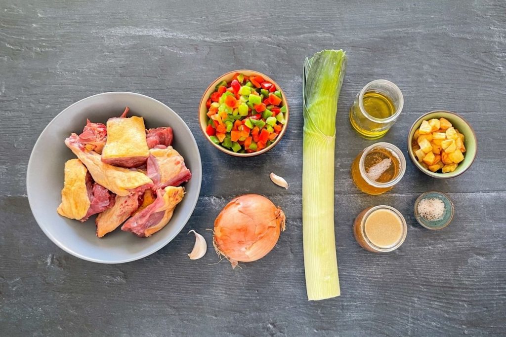 Ingredientes del pato estofado a la cerveza para 4 personas