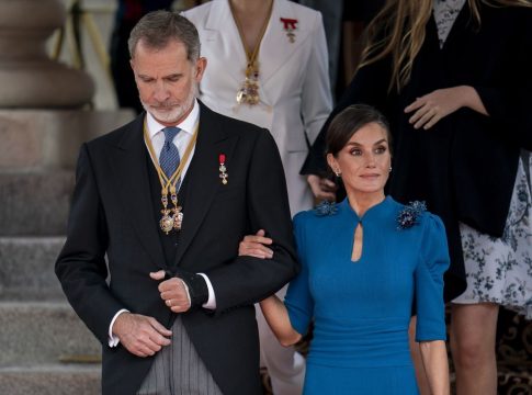 El Rey Felipe y la Reina Letizia, en la tribuna del acto de jura de la Constitución ante las Cortes Generales, en el Congreso de los Diputados, a 31 de octubre de 2023, en Madrid (España)