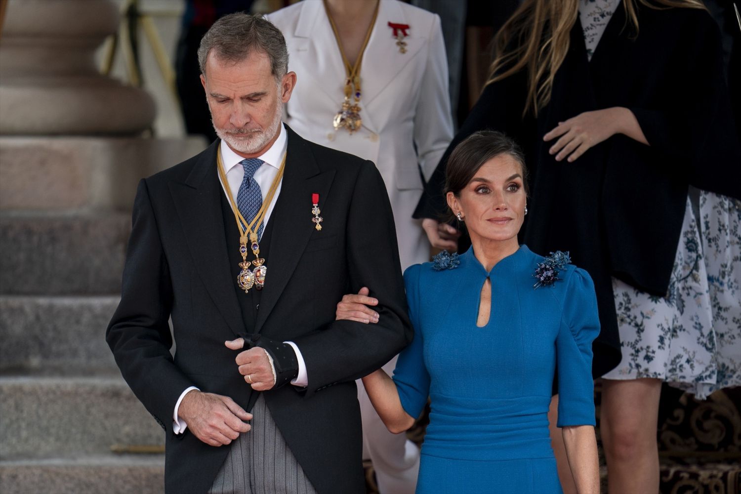 El Rey Felipe y la Reina Letizia, en la tribuna del acto de jura de la Constitución ante las Cortes Generales, en el Congreso de los Diputados, a 31 de octubre de 2023, en Madrid (España)