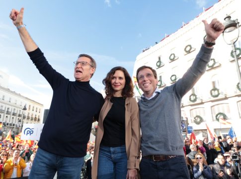 Encuentro de Juan Guaidó con la diáspora venezolana en la Puerta del Sol, en Madrid a 25 de enero de 2020
