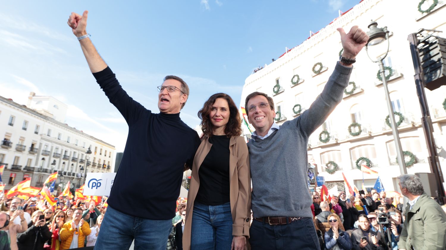 Encuentro de Juan Guaidó con la diáspora venezolana en la Puerta del Sol, en Madrid a 25 de enero de 2020