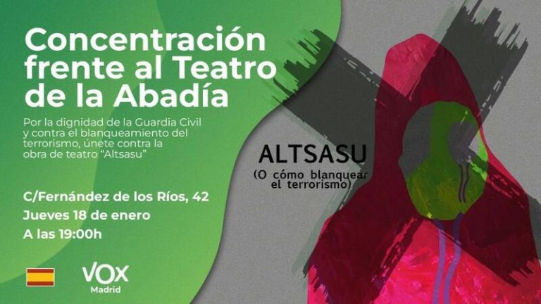 Vox se concentra este jueves frente al Teatro de la Abadía de Madrid por el estreno de la obra 'Altsasu'