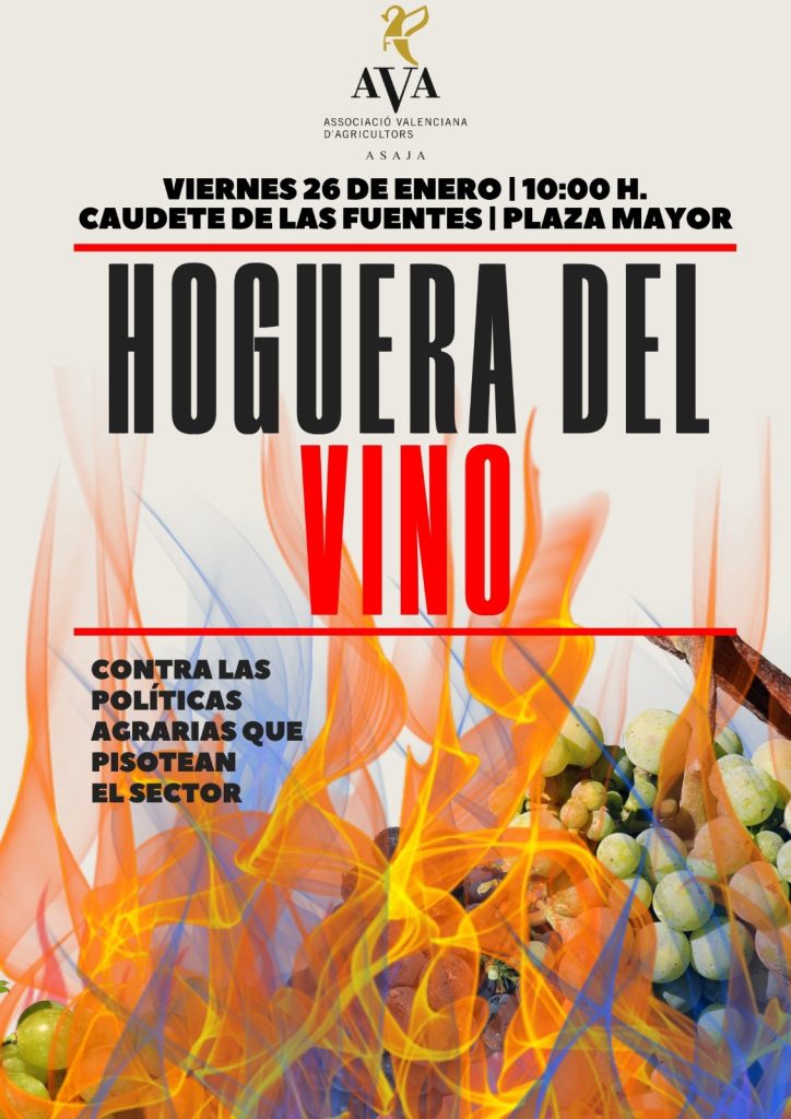 Los agricultores españoles amenazan con el paro general ante las medidas de Bruselas 1 EuropaPress 5714237 cartel hoguera vino convocada ava asaja 1