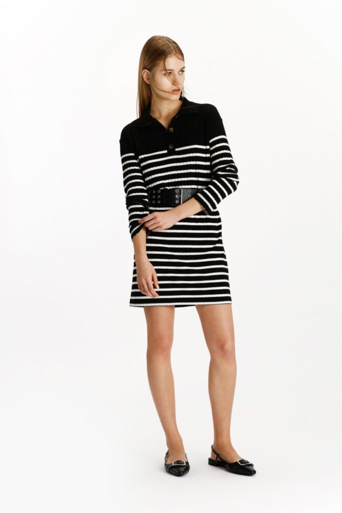 Vestido Rayas Punto Cortado