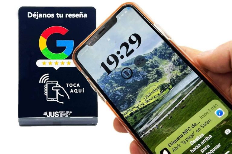 Stand acrílico JUSTAP con NFC para reseñas de Google