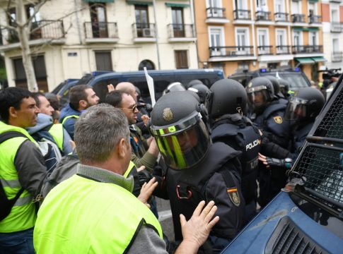 Los agentes de la UIP han paralizado la tractorada en el Ministerio de Agricultura