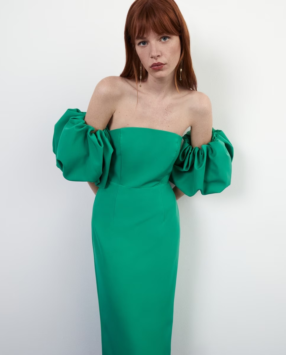 vestido verde el corte inglés