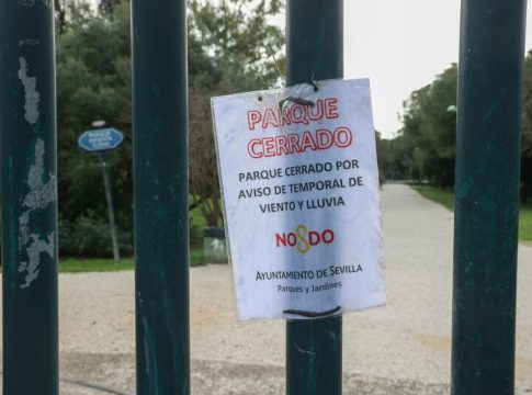 Cerrados por precaución los parques públicos de Sevilla ante el pronóstico de fuertes rachas de viento