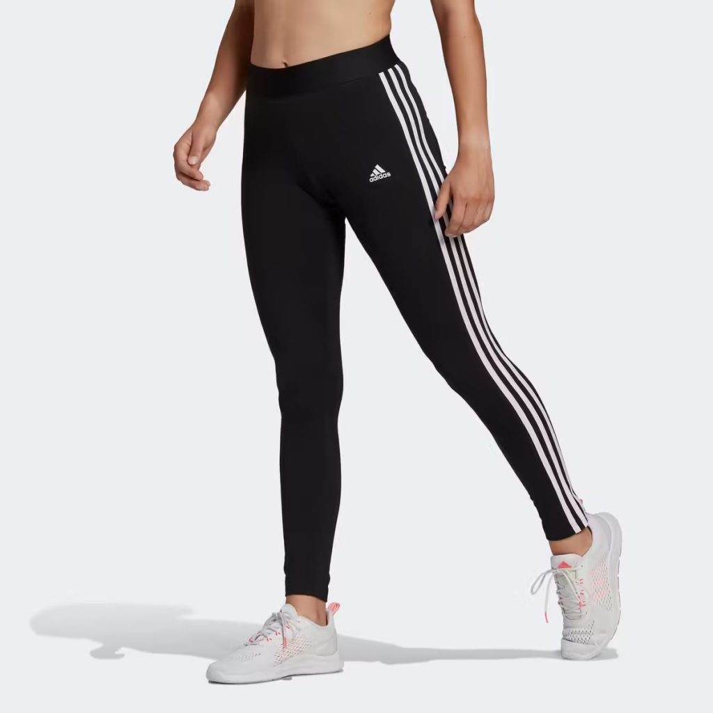 Mallas leggings fitness 3 franjas de mujer Adidas negro