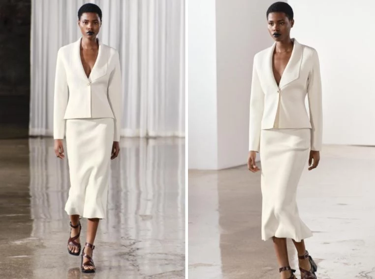 Atrévete con el rompedor 2 piezas de Zara, con chaqueta y falda midi de estilo retro