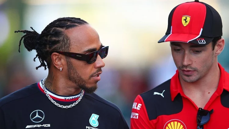 Una dura batalla entre Hamilton y Leclerc en Ferrari