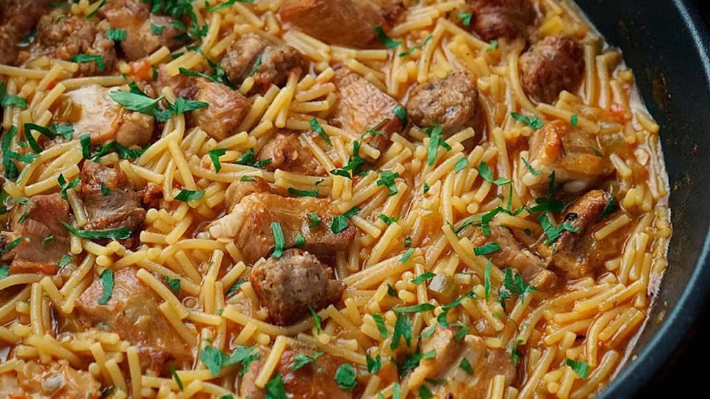 fideos con costillas