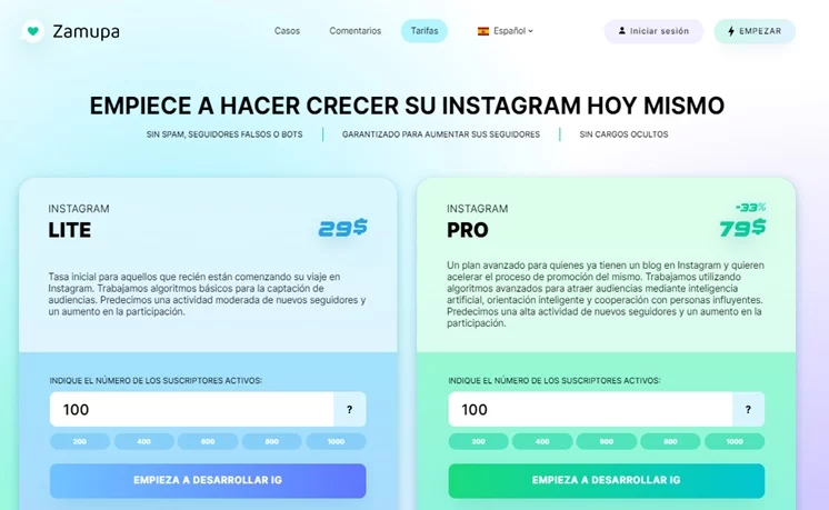 Dónde y cómo comprar Me gusta y comentarios en Instagram 29 zamupa instagram