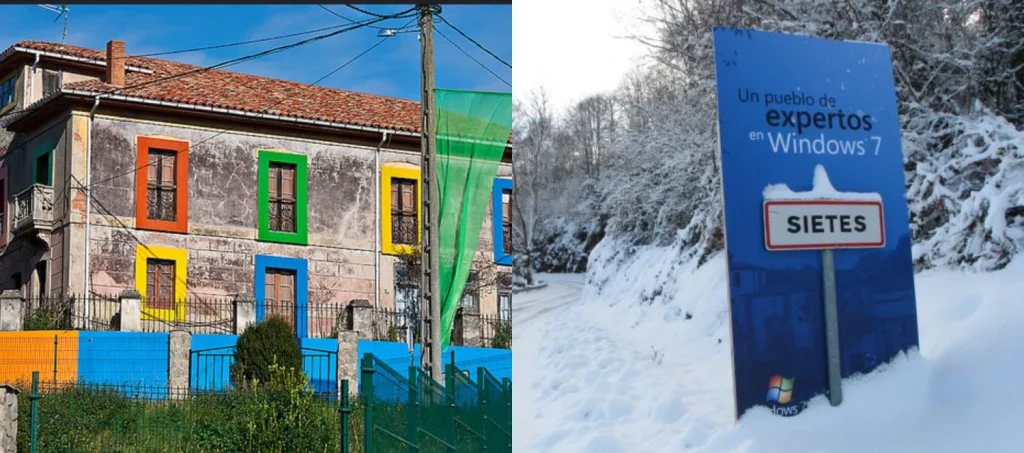 Este es el desconocido pueblo de Asturias que apareció en el Windows 7 2 El impacto de Sietes tras la llamativa elección de Windows
