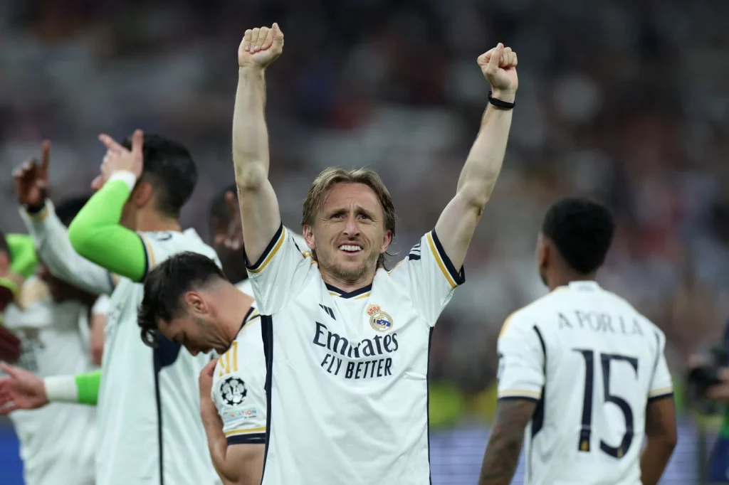 EuropaPress 5947673 08 may 2024 spain madrid real madrids luka modric celebrates after the uefa