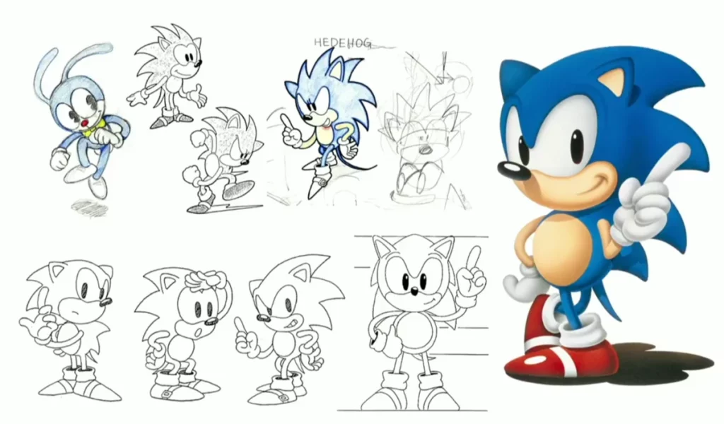 bocetos de Sonic de SEGA