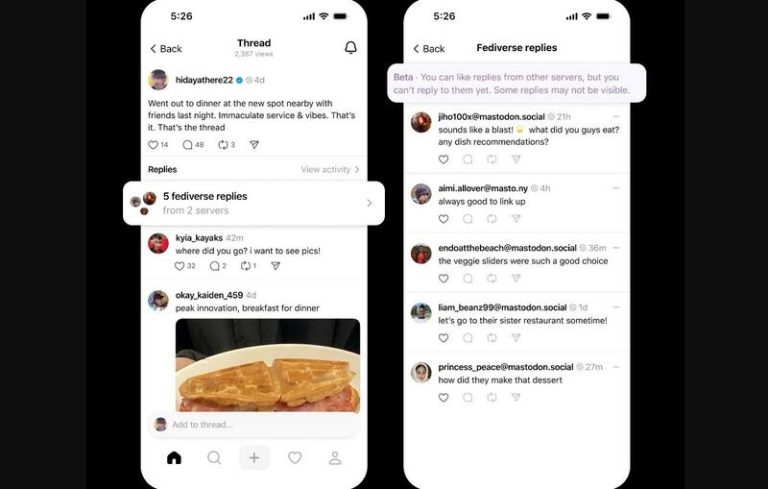 Threads permite dar 'Me gusta' a las respuestas de personas en otros servidores
