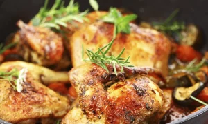 Pollo asado a los 40 dientes de ajo, tierno y con un sabor inigualable