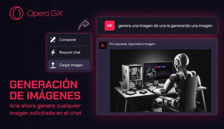 Opera GX estrena la generación de imágenes y los resúmenes de chats desde IA