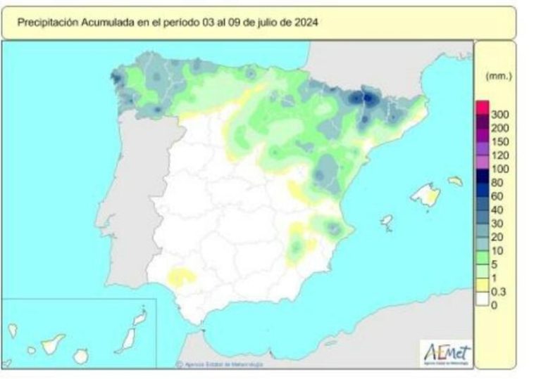 Las lluvias acumuladas desde octubre se mantiene un 5% por encima de su valor normal