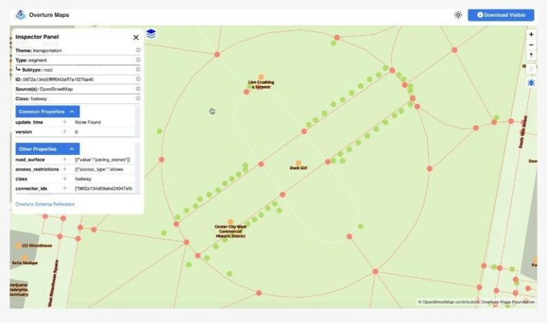 Overture Maps Foundation presenta una herramienta web para explorar los datos que tienen disponibles