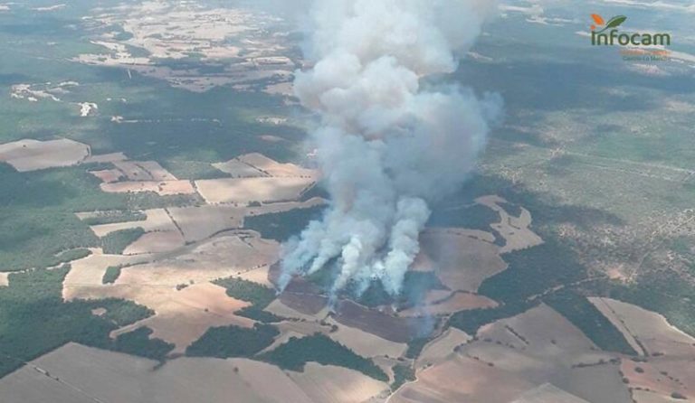 ¡Alerta en Valverdejo! Aviones y vehículos se unen para sofocar el fuego