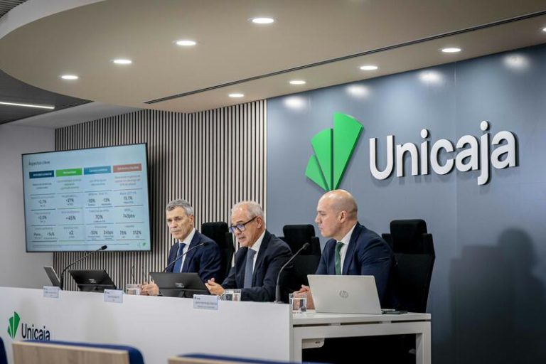Unicaja cierra a la cola del Ibex 35 con una caída del 5,1%, tras presentar resultados