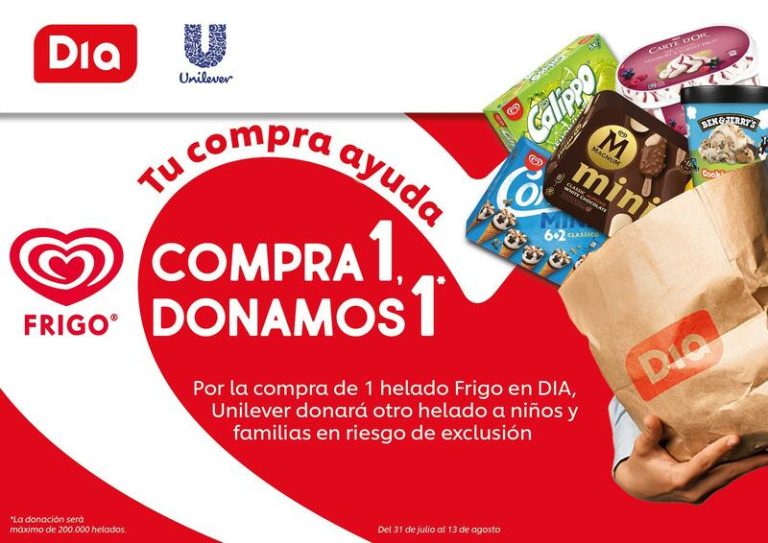 Familias en riesgo de exclusión social recibirán cerca de 200.000 helados este verano gracias a Unilever y Dia