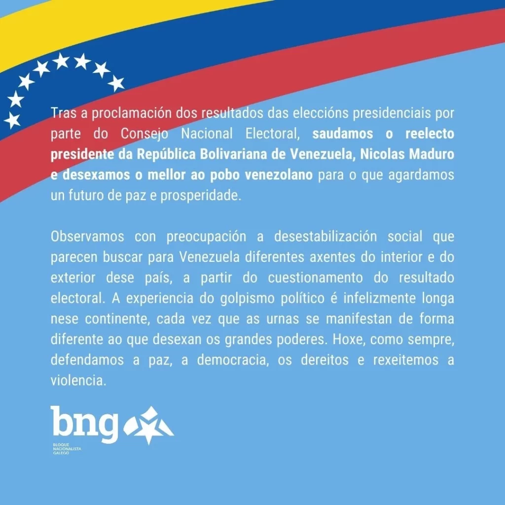 EuropaPress 6120826 mensaje bng redes sociales resultado elecciones venezuela