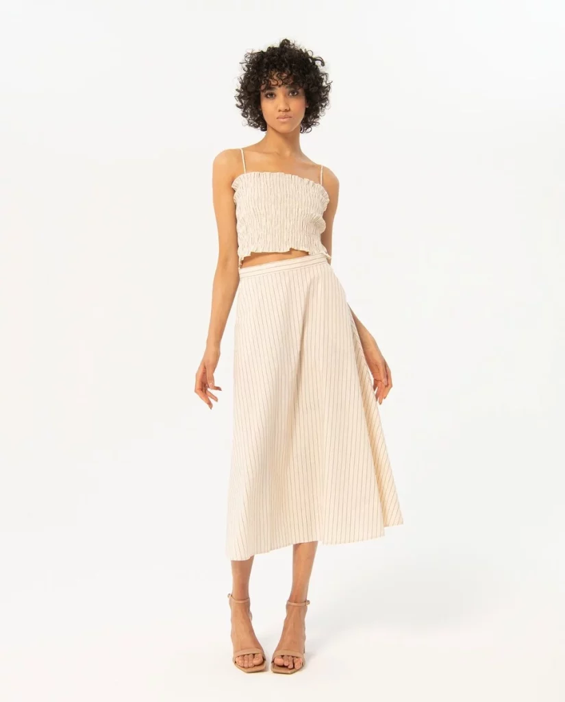 Falda midi de rayas Surkana