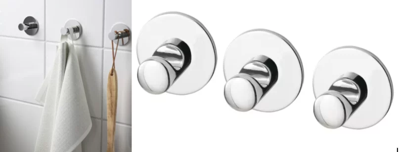 Aprovechar el espacio de un baño pequeña es posible con IKEA y su alternativa a los percheros