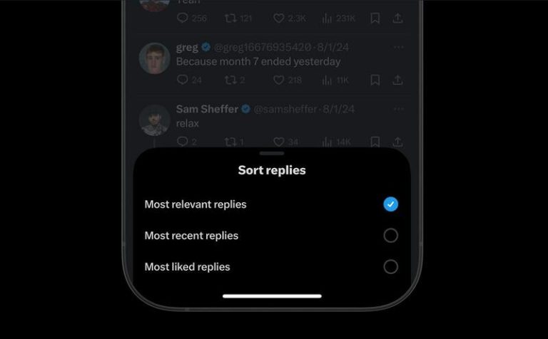 La nueva función de X que te deja organizar respuestas según tu preferencia