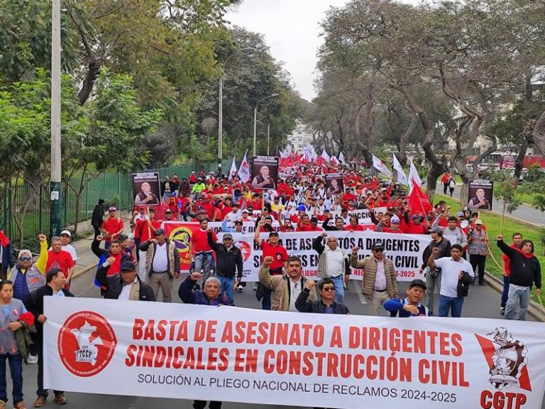 UGT condena el asesinato de dos líderes sindicales de la construcción en Perú e insta a esclarecer las cosas