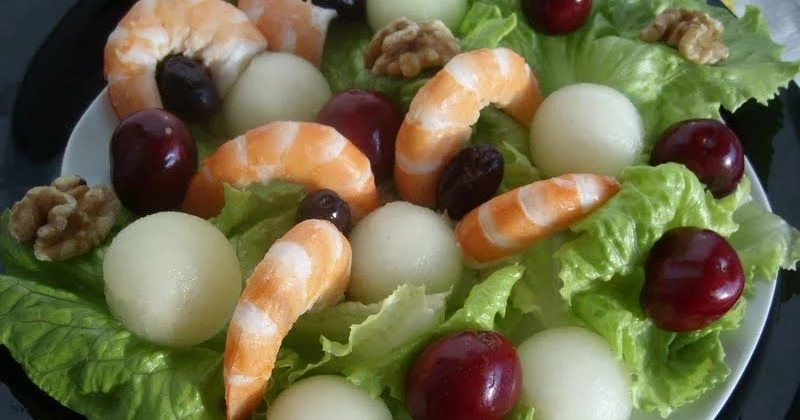 Ensalada de melón y gambas