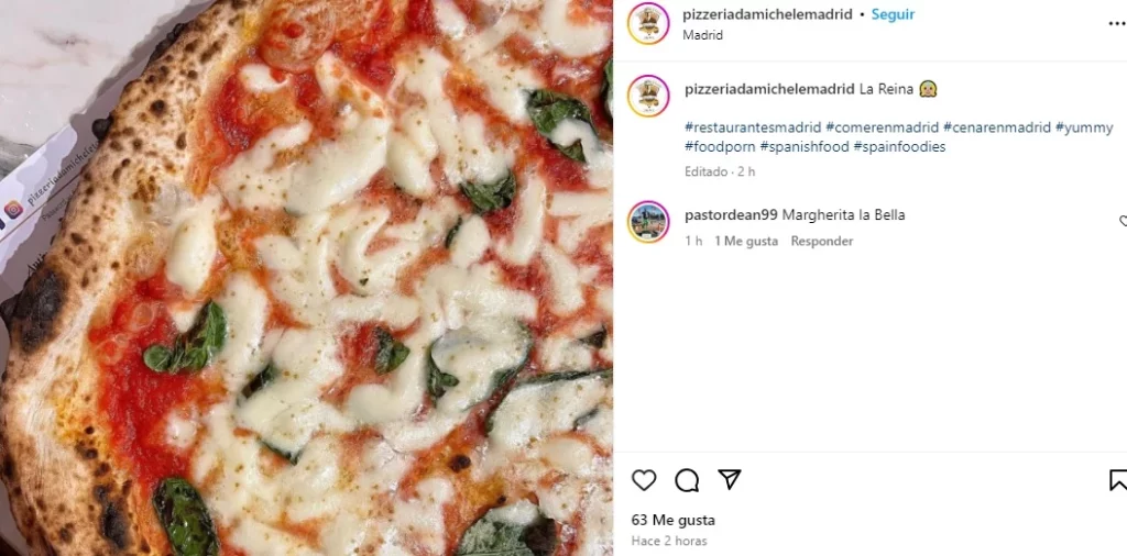 Anuncio Pizzería favorita de Julia Roberts en Madrid.