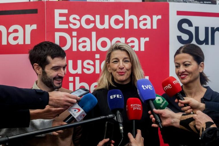 Yolanda Díaz y su equipo se suman a la gran fiesta del Partido Comunista Español
