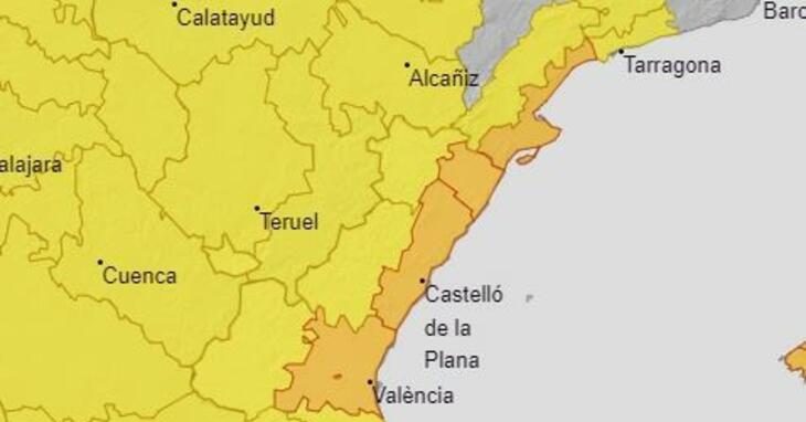 Lluvias en Valencia y Castellón: Alerta naranja por precipitaciones de hasta 150 litros por metro cuadrado en 12 horas