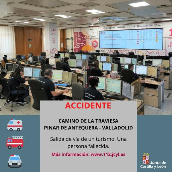 Un muerto tras una salida de la vía en el Camino de la Traviesa, en el Pinar de Antequera de Valladolid