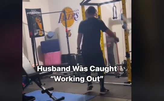 Asi vio a su marido en el gimnasio